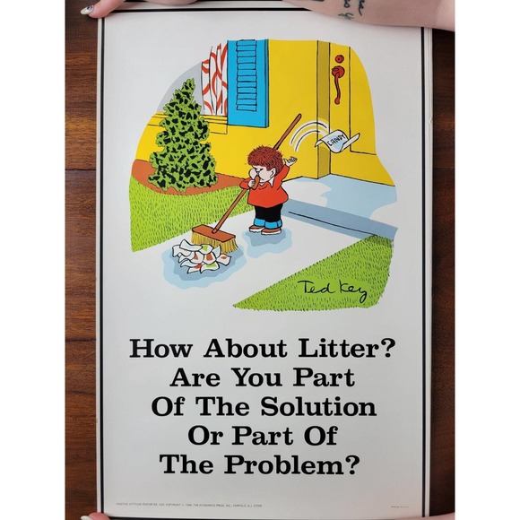 1986 Positive Attitude Poster #530 - Economics Press - Ted Key -How About Litter - Picture 1 of 2